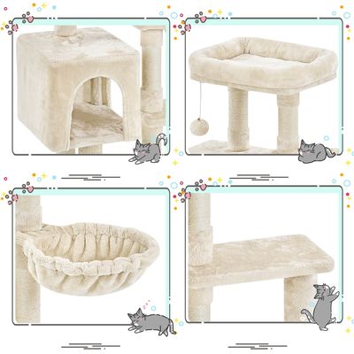 Kratzbaum 96 cm hoch Katzenkratzbaum Kletterbaum für Katzen stabil
