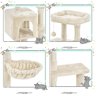 Kratzbaum 96 cm hoch Katzenkratzbaum Kletterbaum für Katzen stabil