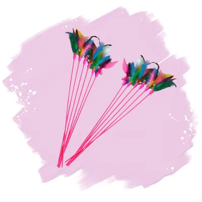 Lyra Pet® canne à pêche pour chats rose avec plume