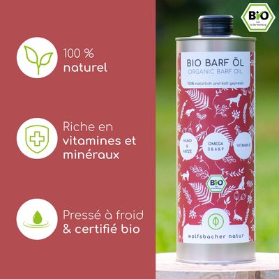 Wolfsbacher Natur Mélange d’huiles bio pour chiens