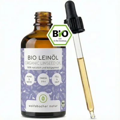 Wolfsbacher Natur Huile de lin bio pour chiens