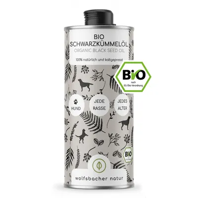 Wolfsbacher Natur Bio Schwarzkümmelöl für Hunde
