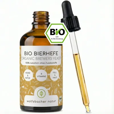 Wolfsbacher Natur Levure de bière bio liquide pour chiens