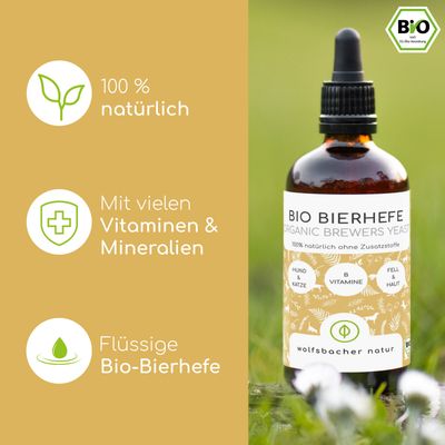 Wolfsbacher Natur Bio Bierhefe flüssig für Hunde