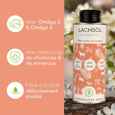 Wolfsbacher Natur Huile de saumon pour chiens