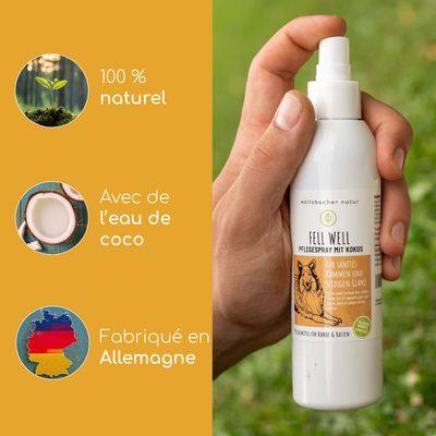 Wolfsbacher Natur Spray pour le pelage à la noix de coco pour chiens
