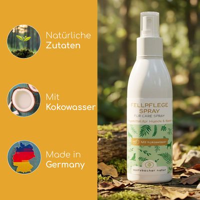 Wolfsbacher Natur Fellpflege Spray mit Kokos für Hunde