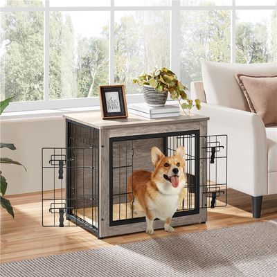Cage Pour Chien En Bois Avec 2 Portes à Double Serrure