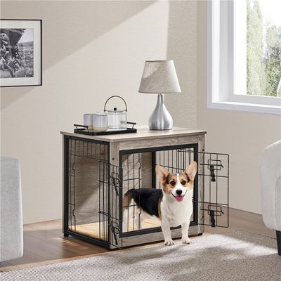 Cage Pour Chien En Bois Avec 2 Portes à Double Serrure