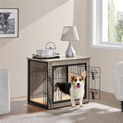 Cage Pour Chien En Bois Avec 2 Portes à Double Serrure