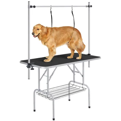 Hund Trimmtisch Schertisch Hundepflegetisch mit Unterkorb Hundefriseurtisch