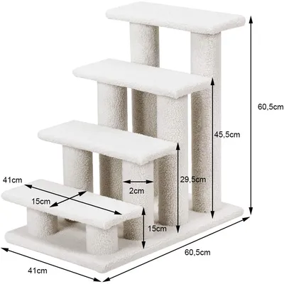 GIANTEX Escalier pour Chat 4 Étages avec Griffoir et Centre d’Activités
