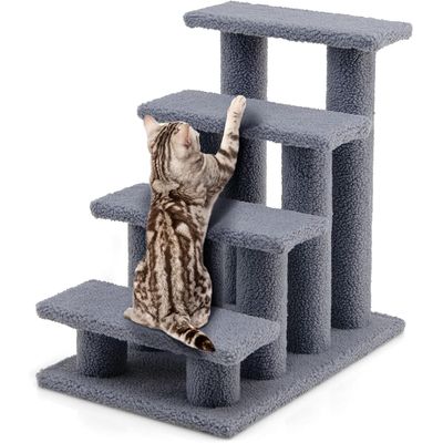 GIANTEX Escalier pour Chat 4 Étages avec Griffoir et Centre d’Activités