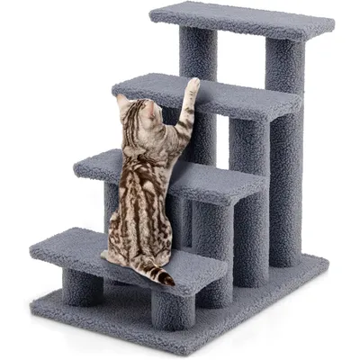 GIANTEX Escalier pour Chat 4 Étages avec Griffoir et Centre d’Activités GIANTEX Escalier pour Chat 4 Étages avec Griffoir et Centre d’Activités