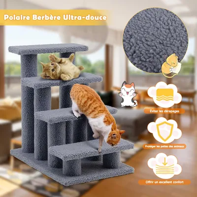 GIANTEX Escalier pour Chat 4 Étages avec Griffoir et Centre d’Activités GIANTEX Escalier pour Chat 4 Étages avec Griffoir et Centre d’Activités