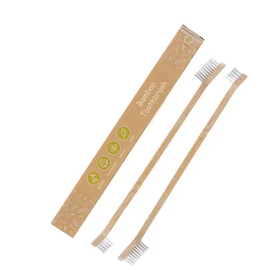 Wolfsbacher Natur 2x Brosses à dents en bambou