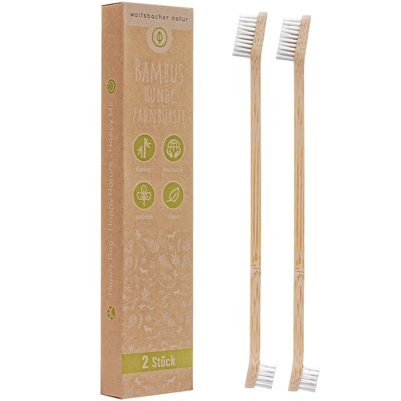 Wolfsbacher Natur 2x Brosses à dents en bambou
