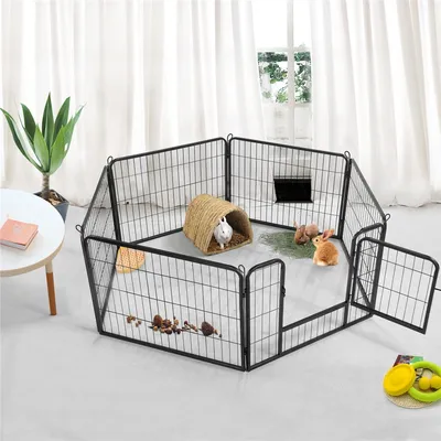 Parc Enclos Pour Chiens Chiot Lapin Rongeur Pliable 80x60 Cm