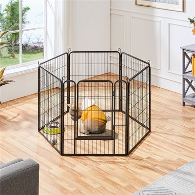 Parc Pour Chiens 6 Panneaux Pour Chiot Rongeur Lapin 80 Cm
