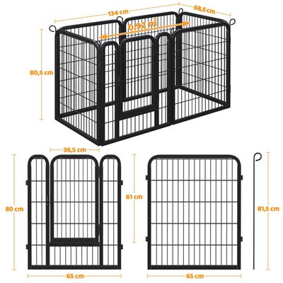 Parc Pour Chiens 6 Panneaux Pour Chiot Rongeur Lapin 80 Cm
