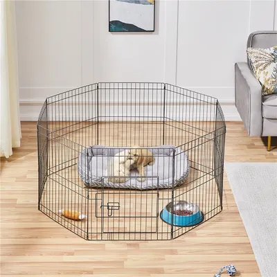 8 Panneaux Parc Enclos Pliant Pour Chiens Chiots 61cm