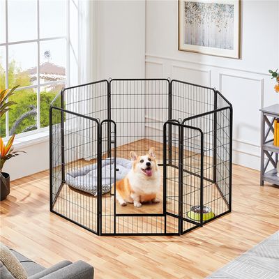 8 Panneaux 68*100 Cm Enclos Parc Pour Petit Animal Chien Chiot Lapin