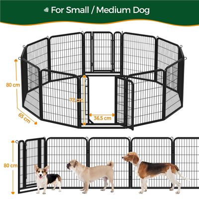 12 Panneaux Parc Pour Chiens Enclos En Métal Pour Chiots Rongeur Lapin