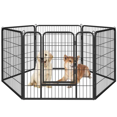 6 Panneaux Parc Enclos Pour Chiens Chiots Lapins Métal