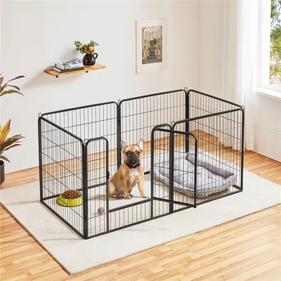 6 Panneaux Parc Enclos Pour Chiens Chiots Lapins Métal