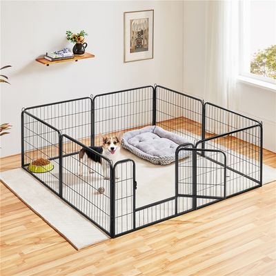 Parc Pour Chien En 8 Panneaux Enclos De Compagnie En Métal 60 Cm