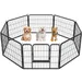 Parc Pour Chien En 8 Panneaux Enclos De Compagnie En Métal 60 Cm