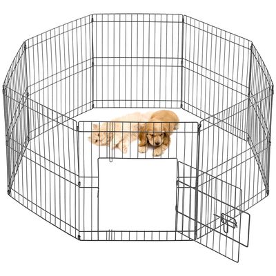 8 Panneaux Parc Enclos Pliant Pour Chiens Chiots 61cm 52*61 8pcs