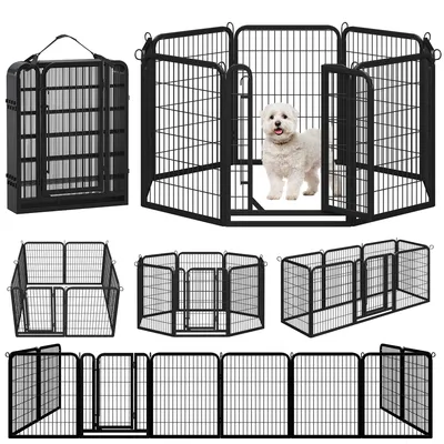 Welpenlaufstall Welpenauslauf mit 8 Gitter für Hunde Wohnung & Garten Welpenlaufstall Welpenauslauf mit 8 Gitter für Hunde Wohnung & Garten
