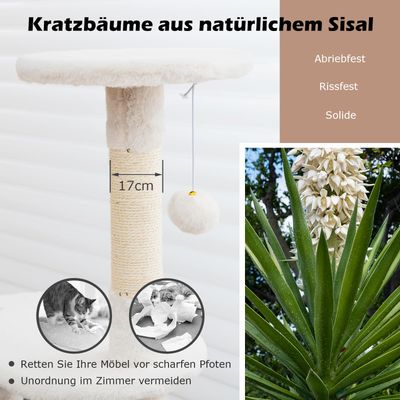 GIANTEX Kratzbaum Mit Katzentoilettenmöbel Und Hütte, Im Industrial-Stil