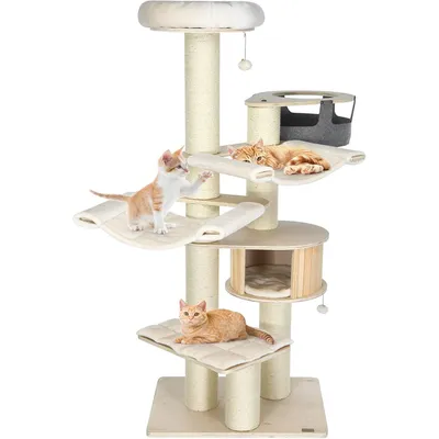 GIANTEX Arbre à Chat avec Hamacs Pivotant, Griffoirs en Sisal et Condo