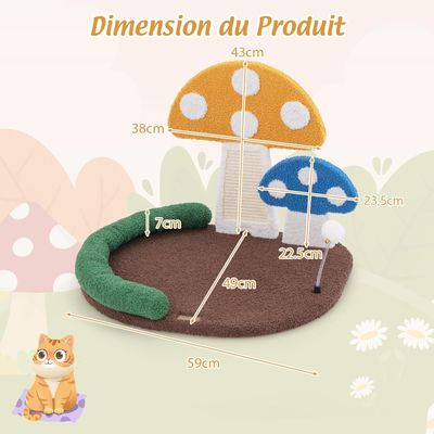 GIANTEX Arbre à Chat de Champignon avec Planche à Griffer & Plateforme