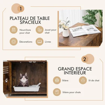 GIANTEX Maison de Toilette pour Chat avec 2 Portes et Poignées Pratiques