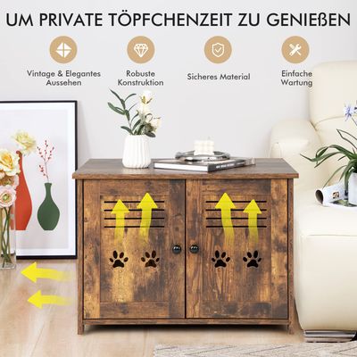 GIANTEX Katzenklo Mit 2 Türen Und Praktischen Griffen
