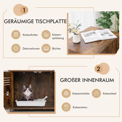 GIANTEX Katzenklo Mit 2 Türen Und Praktischen Griffen GIANTEX Katzenklo Mit 2 Türen Und Praktischen Griffen