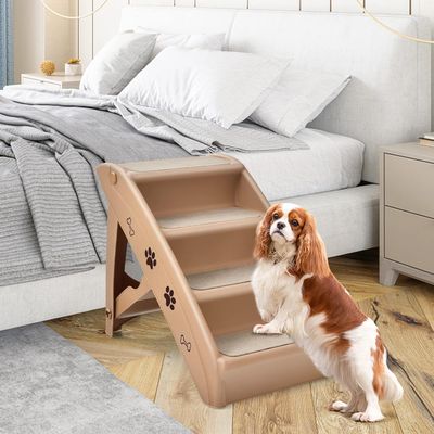 Giantex Escalier pour Chien Chat à 4 Marches en Plastique Patins en Feutre