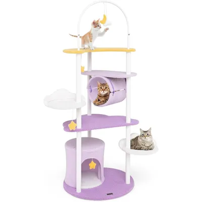GIANTEX Arbre à Chat Cadre avec Perchoir en Forme de Lune