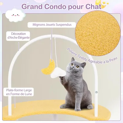 GIANTEX Arbre à Chat Cadre avec Perchoir en Forme de Lune