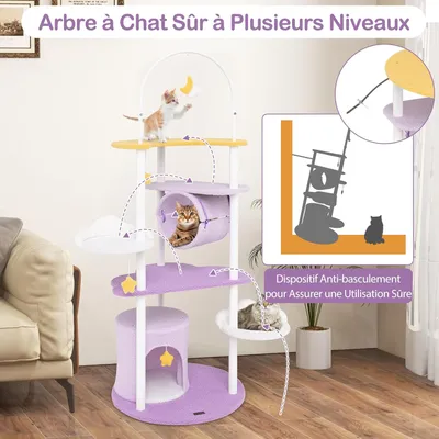 GIANTEX Arbre à Chat Cadre avec Perchoir en Forme de Lune