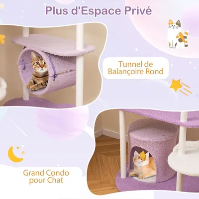 GIANTEX Arbre à Chat Cadre avec Perchoir en Forme de Lune