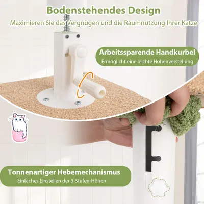 GIANTEX Hoch Verstellbarer Kratzbaum Mit Bodenplattform Und Kapsel GIANTEX Hoch Verstellbarer Kratzbaum Mit Bodenplattform Und Kapsel