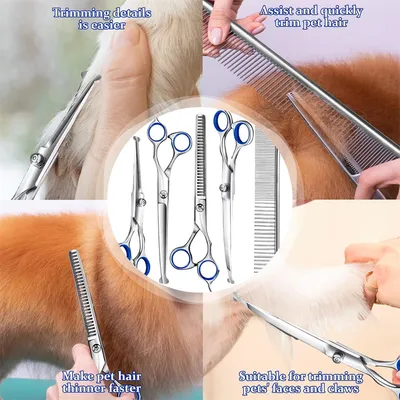 MCBOSON Ciseaux professionnels 6 en 1