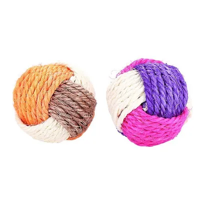 MCBOSON Balle colorée en sisal pour chat 2PCS MCBOSON Balle colorée en sisal pour chat 2PCS