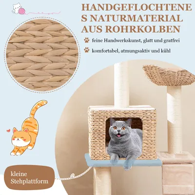 GIANTEX Kratzbaum Mit Höhle, Hängematte, Plattformen Und Kratzflächen GIANTEX Kratzbaum Mit Höhle, Hängematte, Plattformen Und Kratzflächen