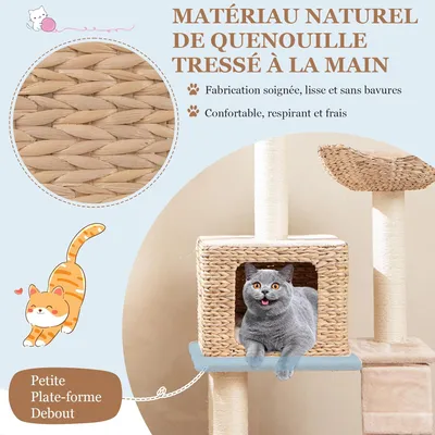 GIANTEX Arbre à Chat avec Niche, Hamac, Plateformes et Griffoirs