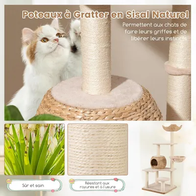 GIANTEX Arbre à Chat avec Niche, Hamac, Plateformes et Griffoirs